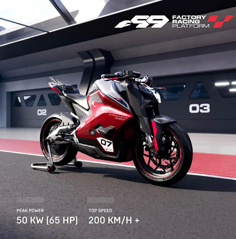 Simulación de Ultraviolette F99 en circuito