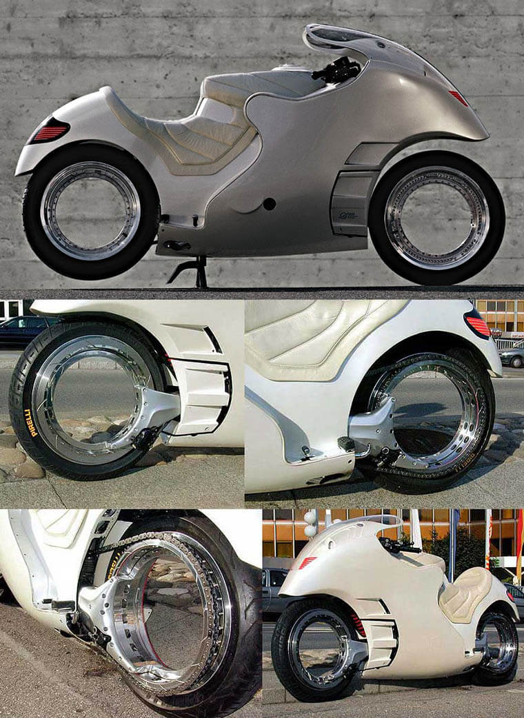 Collage de la Orbital Wheel de Franco Sbarro